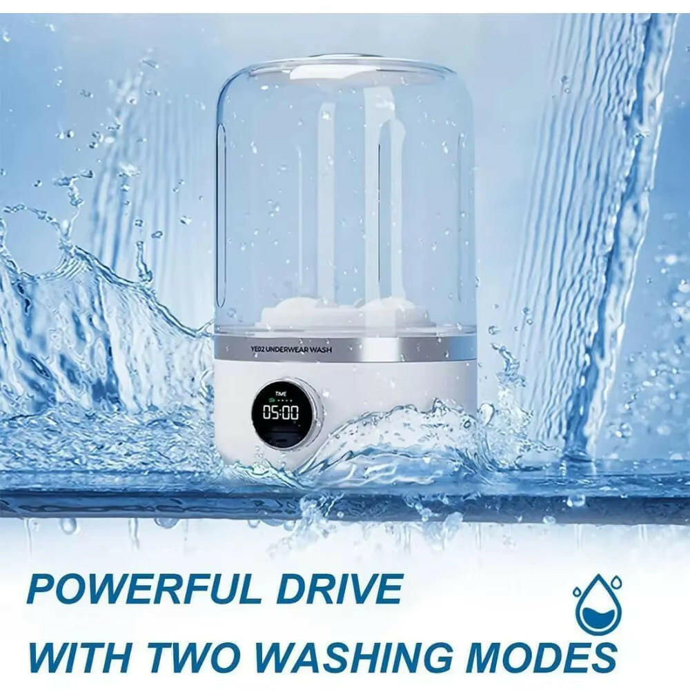 Compact Portable Wireless Underwear Washer - USB Rechargeable, 1L Capacity, 4000mAh Battery, Ideal for Travel, RVs & Small Spaces - Gentle Cleaning & Quick Drying.