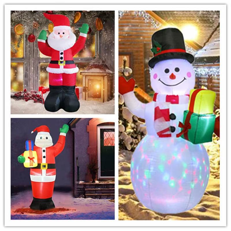 Christmas Inflatable  Decorations – LED-Lit Outdoor / Indoor Ornaments Featuring Santa, Snowmen, Trees, Bears & Gingerbread Characters.