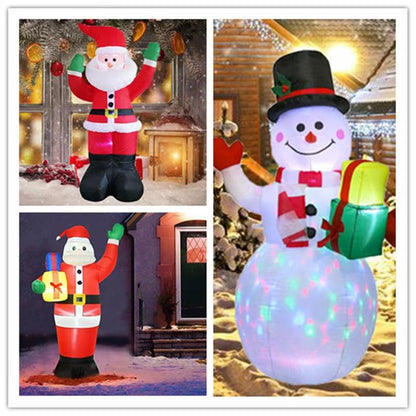 Christmas Inflatable  Decorations – LED-Lit Outdoor / Indoor Ornaments Featuring Santa, Snowmen, Trees, Bears & Gingerbread Characters.