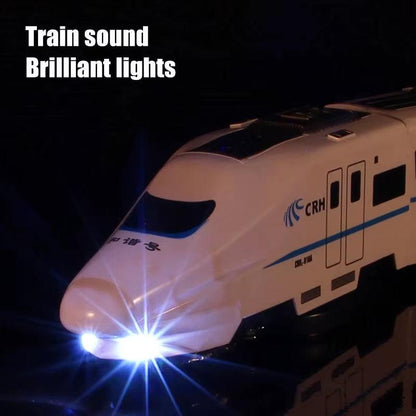 Nonstop Railway Fun – Kids Electric High‑Speed Train Toy with Lights, Sounds & 360° Bump‑and‑Go Action.