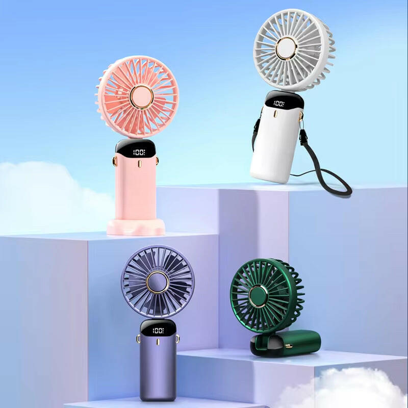 Portable USB Mini Fan with 5-Speed Airflow, LED Display & 7-Hour Battery Life! Stay Cool Anywhere Anytime.