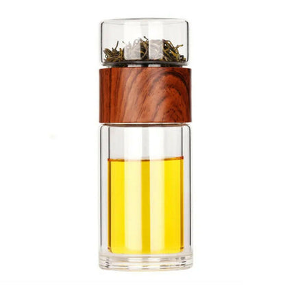 Glass Water Bottle with Infuser & Case - Eco-Friendly, Insulated, Perfect for Tea & Fruit Infusions!.