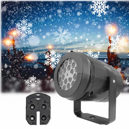 Rotating LED Snowflake Projector – 16 Festive Patterns for Indoor & Outdoor Use.
