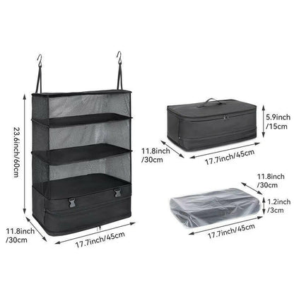 Durable Black Hanging Clothes Storage Bag - Space-Saving Solution for Travel, Home Organization & Business Trips!.