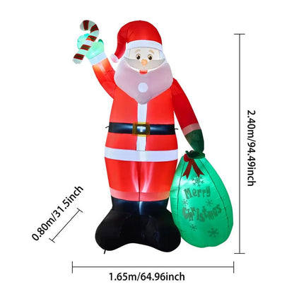 2025 Christmas Inflatables 8FT 215-270Cm Glowing Santa Claus with LED Outdoor Home Cafe Decoration Party Garden Xmas Decor.