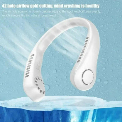 2025  Neck-Mounted Bladeless Fan - Portable Rechargeable Air Cooler with 3 Speed Settings for Outdoor Sports.