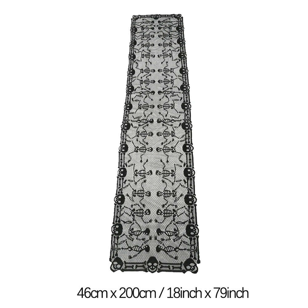 2025 Black Lace Spider Web Table Runner – Gothic Halloween Mantel Cover & Party Decor Accent (1pc)