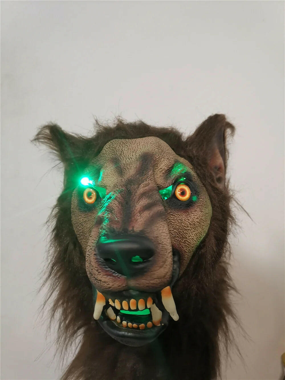 Latex Werewolf Head Mask – Realistic Wolf Hair Headgear for Halloween Parties & Scary Decor