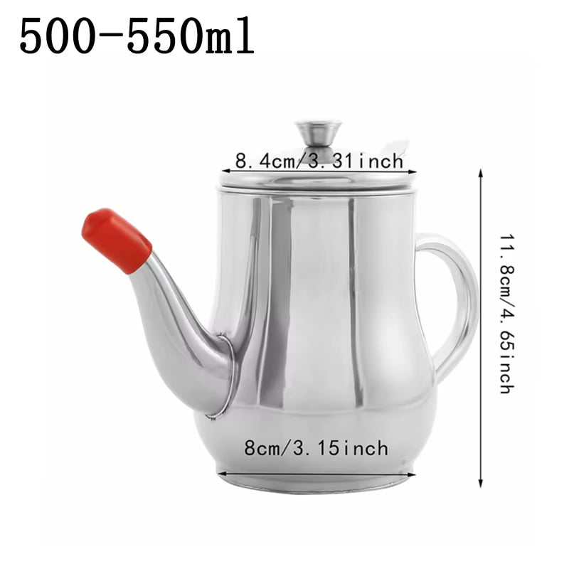 Cooking Oil Filter Pot Container Oil Separator Bottle Stainless Steel Storage Pot Oil Tank with Filter Mesh Kitchen Household
