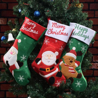 Handcrafted Knitted Christmas Stockings – Classic Holiday Décor for Gifts & Traditions.