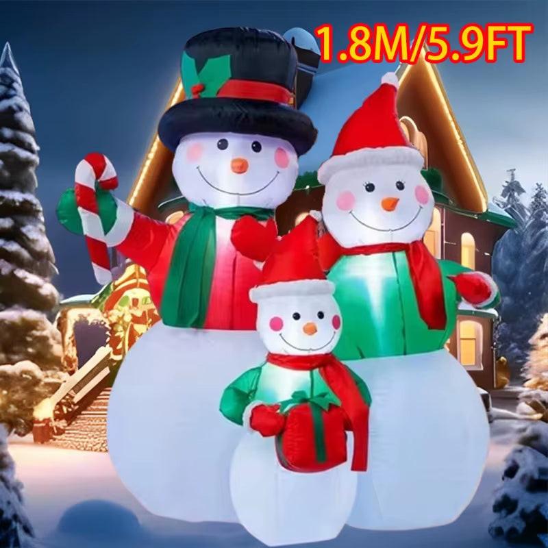 Christmas Inflatable  Decorations – LED-Lit Outdoor / Indoor Ornaments Featuring Santa, Snowmen, Trees, Bears & Gingerbread Characters