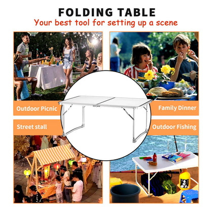 Compact Aluminium Folding Picnic Table for Outdoor Use, 60x40x26 cm.