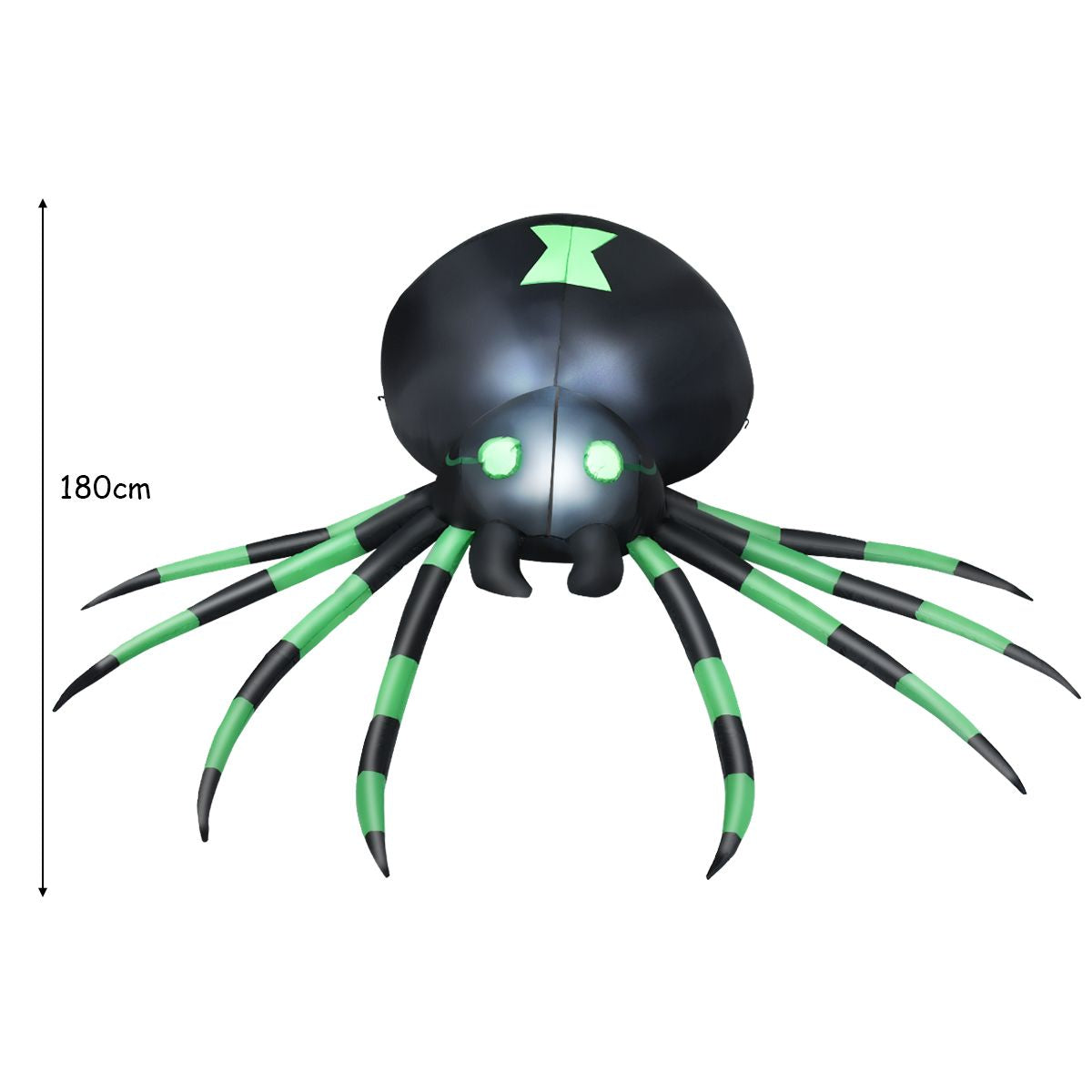 1.8m Halloween Inflatable Spider – LED‑Lit Outdoor Decoration