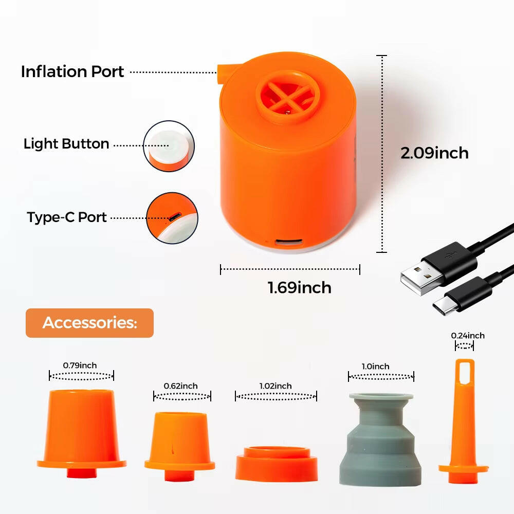 3-in-1 Inflator, Deflator & Light for Air Mattresses, Bicycles & Inflatables!.