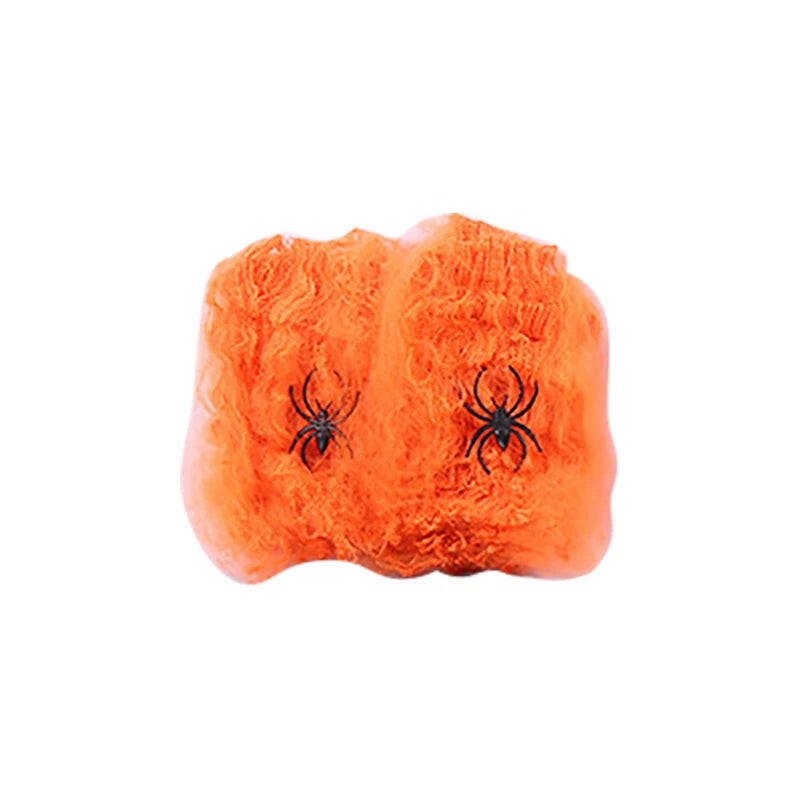 Super Stretch Spider Web with Fake Spiders – Halloween Cobweb Set for Haunted House & Party Decor