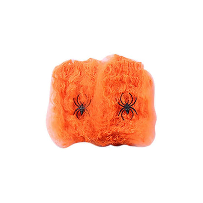 Super Stretch Spider Web with Fake Spiders – Halloween Cobweb Set for Haunted House & Party Decor