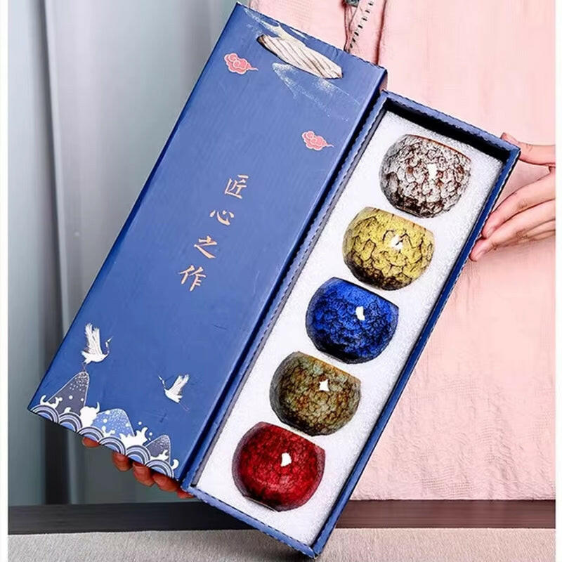 Luxury Handcrafted Dehua Porcelain Herbal Tea Cup Set - Five Elements Design for Elegant Tea Drinking & Gifting!.