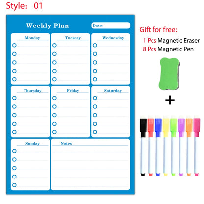 A3 Magnetic Fridge Planner – Monthly & Weekly Dry Erase Calendar with Free Marker Pens (297×420mm)