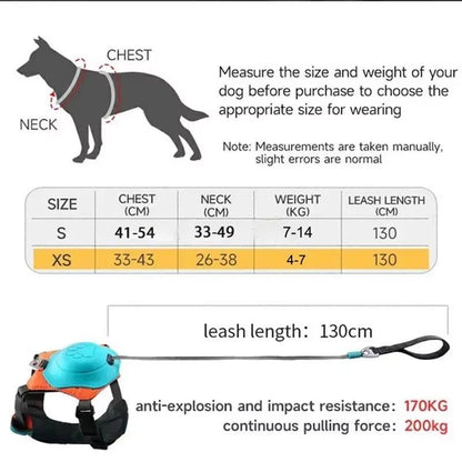Walk Smarter, Not Harder – 2‑in‑1 No‑Pull Dog Harness with Built‑In Retractable Leash.