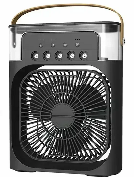 USB Portable Air Conditioner with 6-Blade Fan, 650ml Water Tank & 10-Hour Cooling! Stay Cool Anywhere:.