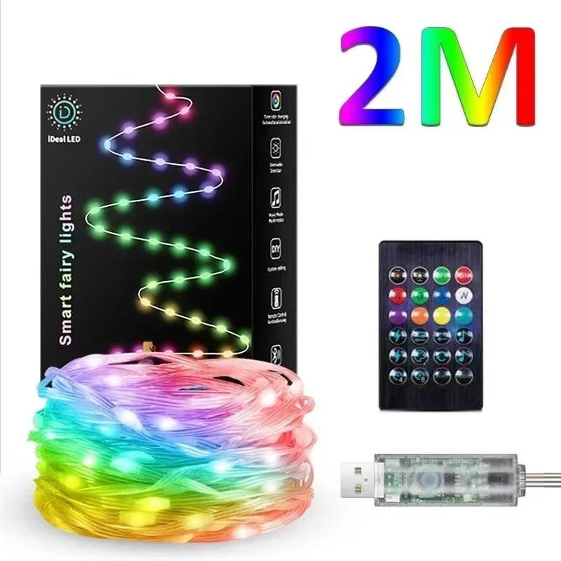 Smart RGBIC LED String Lights with App & Remote – 2–30M Dreamcolor Fairy Lights for Indoor & Outdoor Décor.