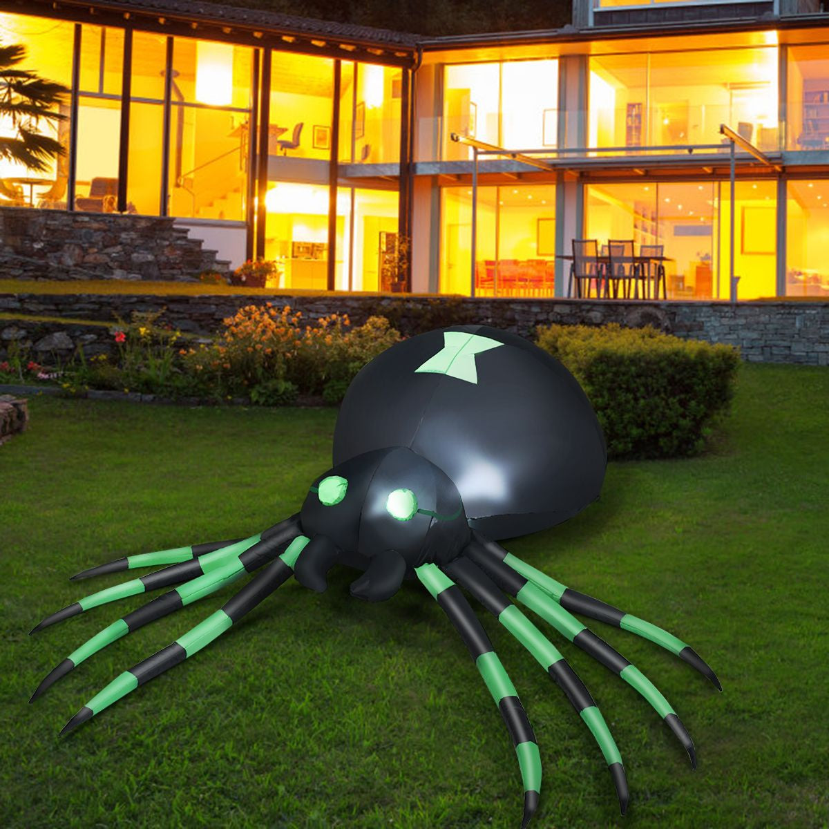 1.8m Halloween Inflatable Spider – LED‑Lit Outdoor Decoration