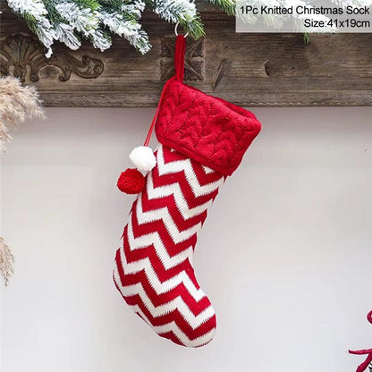 Handcrafted Knitted Christmas Stockings – Classic Holiday Décor for Gifts & Traditions.