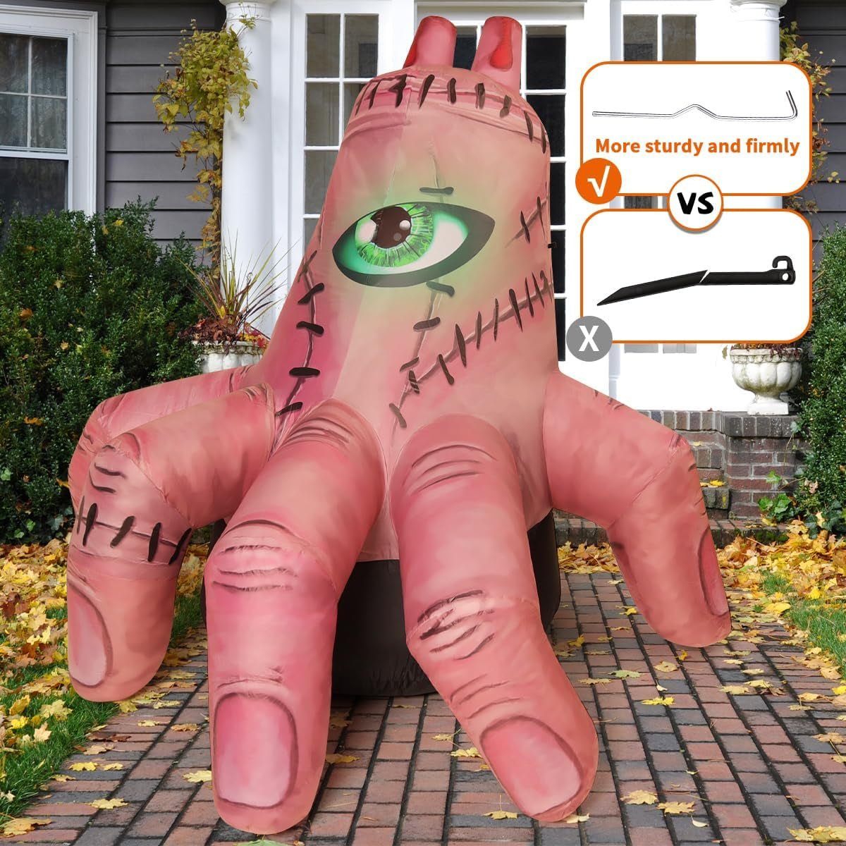 6FT Halloween Inflatable  Broken Hand with LED Lights – Waterproof Blow-Up Yard Decoration for Indoor/Outdoor Use
