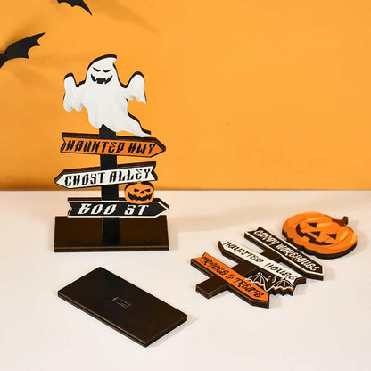 2025 Wooden Pumpkin & Ghost Table Ornaments – Halloween Craft Decor for Home, Parties & Kids’ Gifts