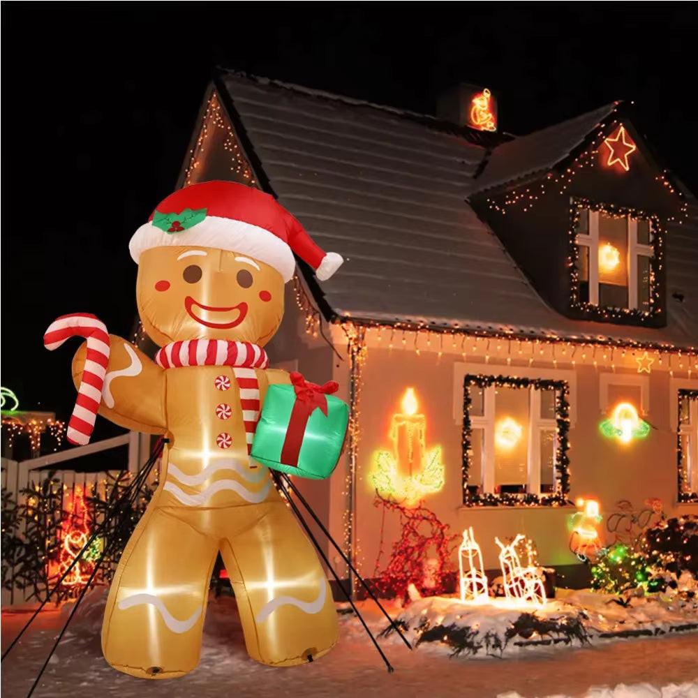 Get into the holiday spirit with our 8FT Gingerbread Man Inflatable! Perfect for your yard, complete with LED lights and a festive gift pack! 🎄✨ #ChristmasDecor #HolidayVibes.