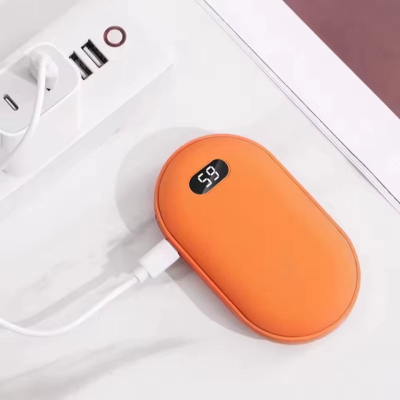 2-in-1 Pebble 10000mAh Rechargeable Hand Warmer & Power Bank – Winter Gift Essential.