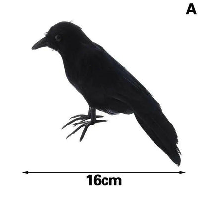 2025 Feathered Raven & Crow Props – Realistic Halloween Bird Statues for Haunted Decor (Winged & Wingless Variants)