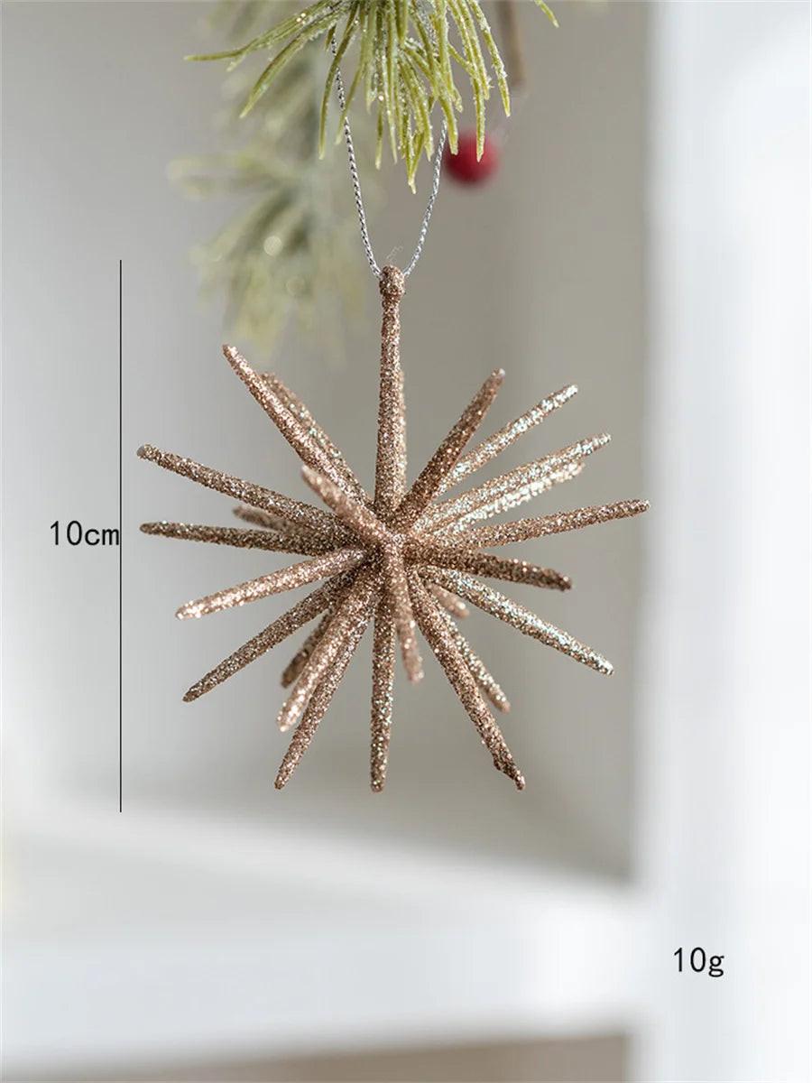 Exploding Star Christmas Tree Topper – Champagne & White Accent.