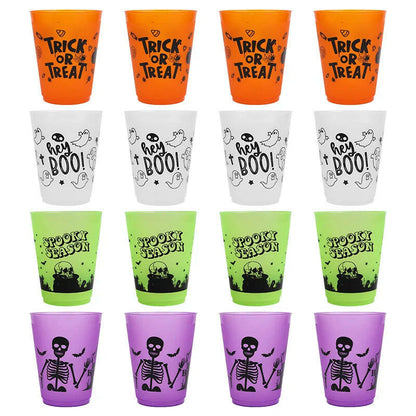 Halloween Skull Party Cups – 8 to 24PCS Plastic Boo Juice & Cocktail Cups for Spooky Table Décor