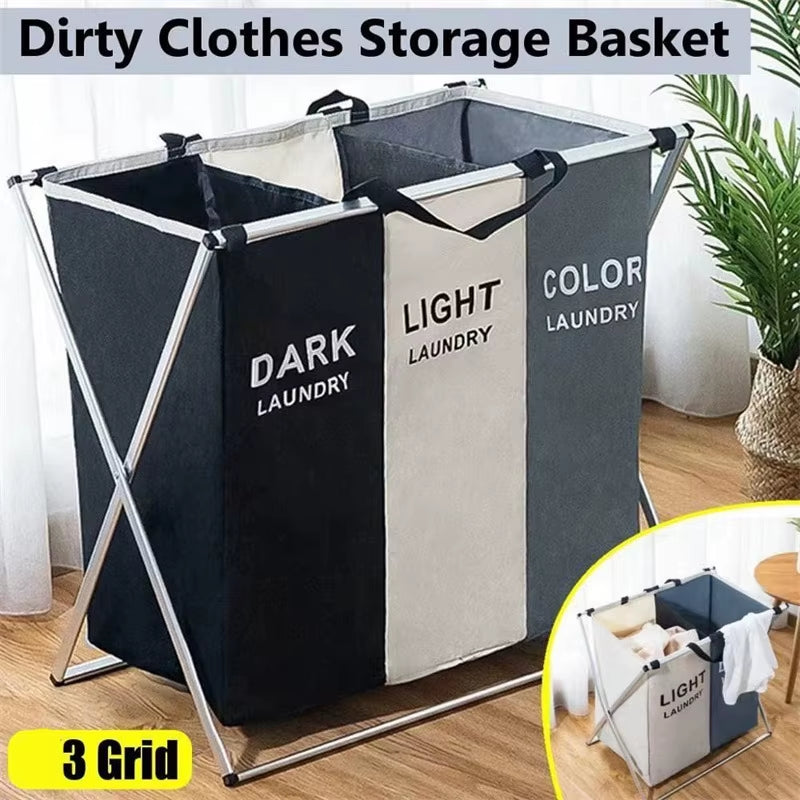 Foldable Laundry Basket – Waterproof Oxford Fabric, 1/3 Basket Organizer