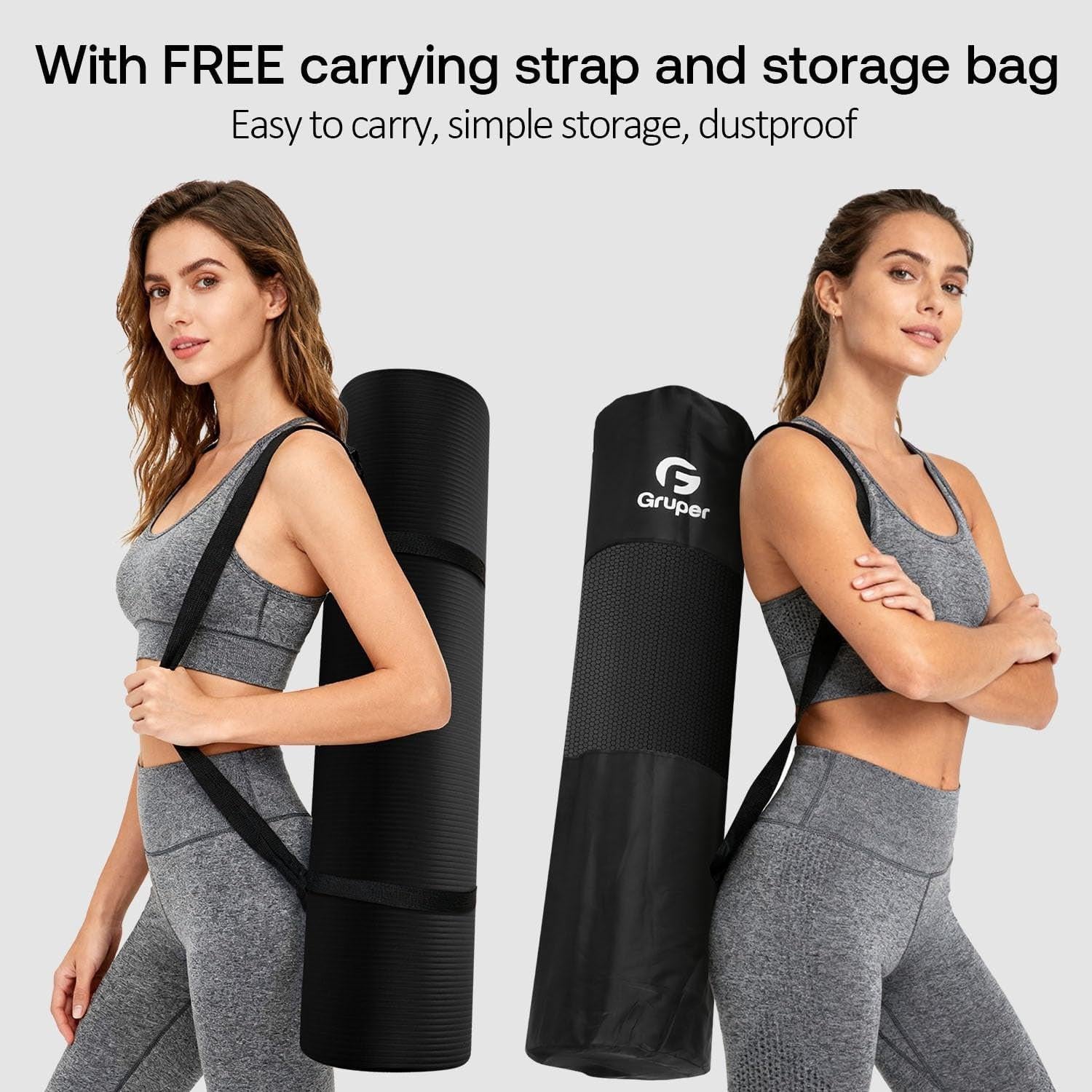 Extra Thick Yoga Mat – Non-Slip Exercise Mat with Strap & Bag.