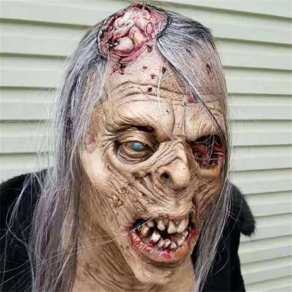 Realistic Zombie Latex Mask – Full Head Horror Prop for Halloween & Cosplay