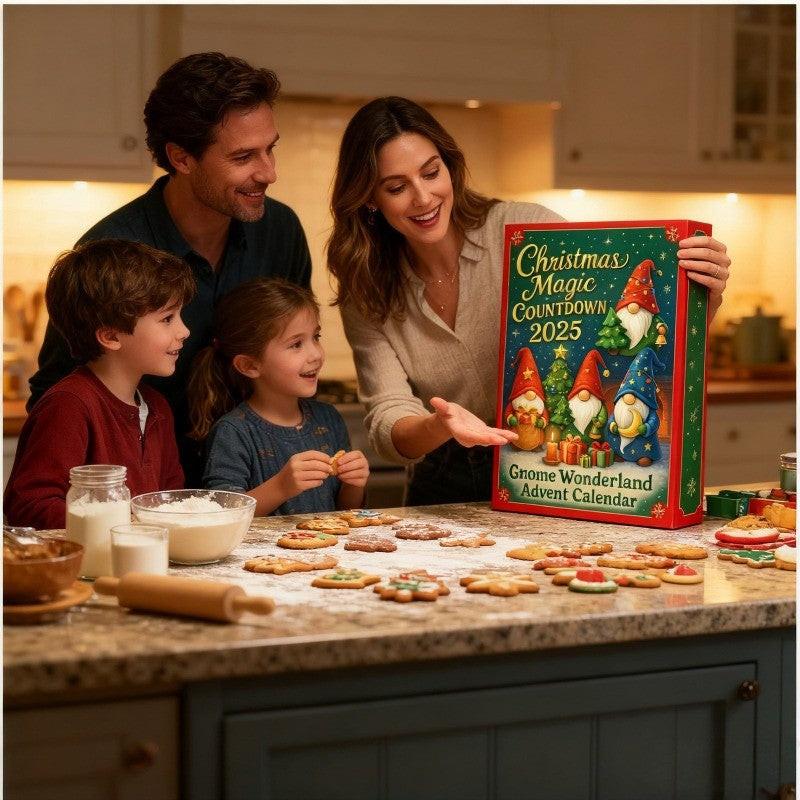 Gnome Wonderland Advent Calendar – 24 Hand-Painted Ornaments | A Whimsical Countdown for Holiday Joy.