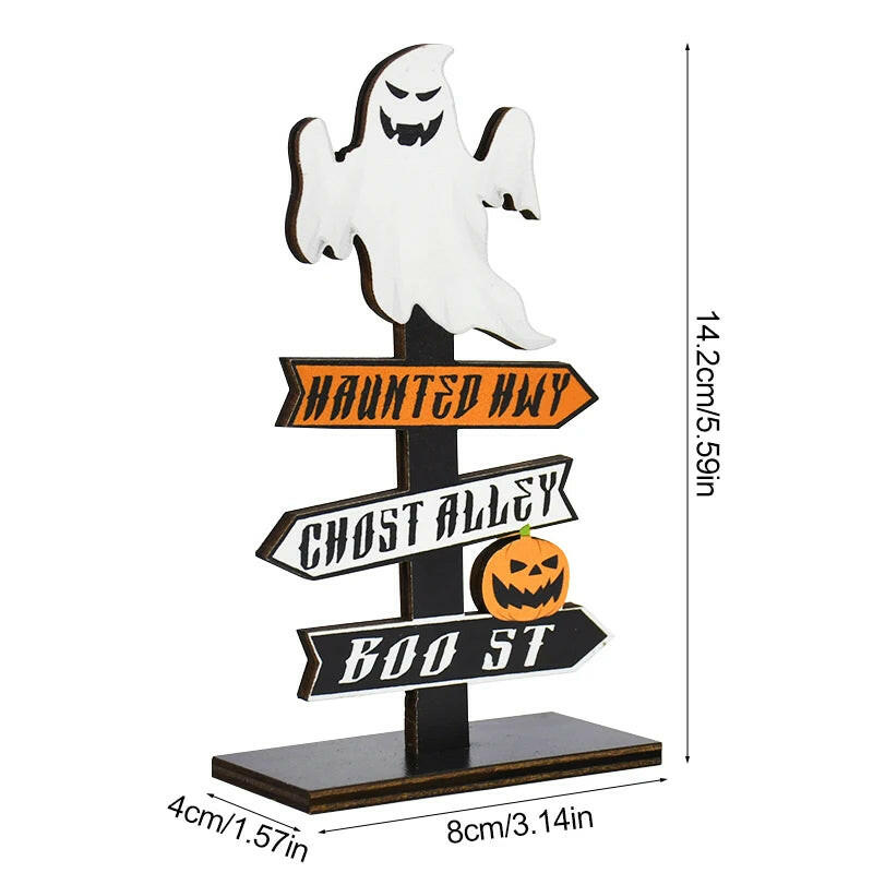 2025 Wooden Pumpkin & Ghost Table Ornaments – Halloween Craft Decor for Home, Parties & Kids’ Gifts
