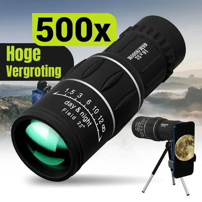 High-Power 16X52 Monocular Telescope with Dual Focus and Night Vision - Perfect for Long-Range Viewing!