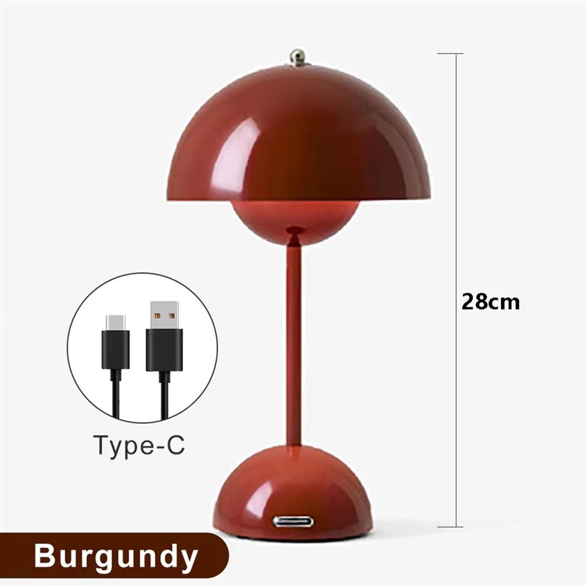 Mushroom Touch Lamp – Rechargeable LED Table Light for Bedroom & Dining.