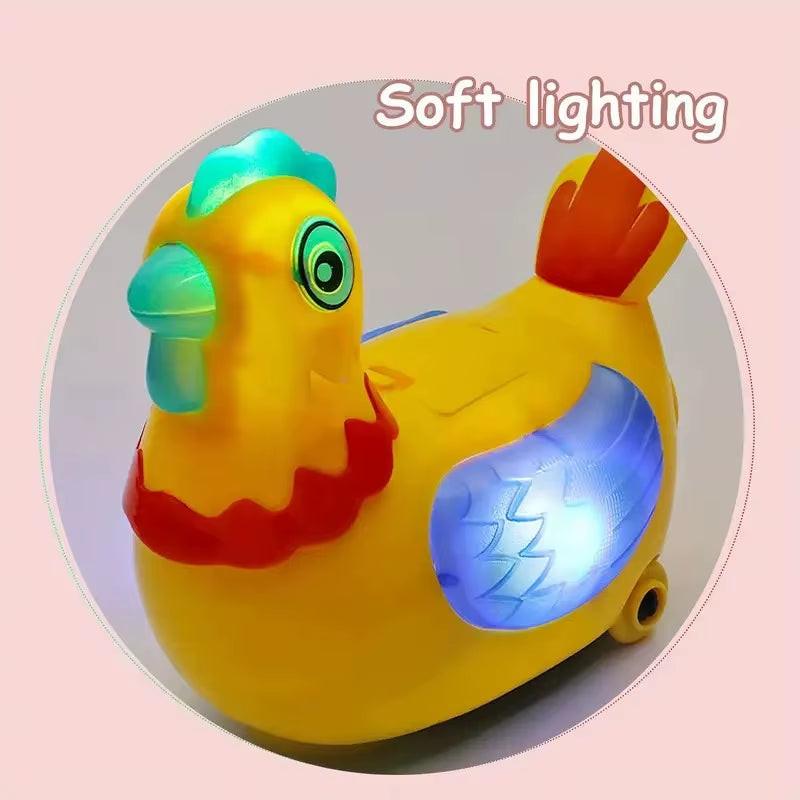 Walk, Cluck & Surprise – Electric Hen Laying Eggs Toy with Lights, Music & Obstacle Avoidance.