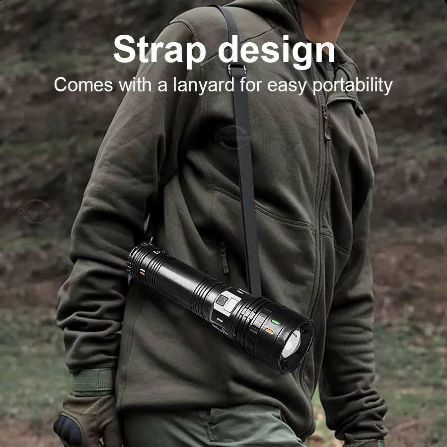 Unleash the Power: 10,000,000 Lumen Ultra-Bright Long-Range Flashlight - 5,000M Beam & IPX6 Waterproof for Ultimate Outdoor Adventures, Security & Emergencies!.