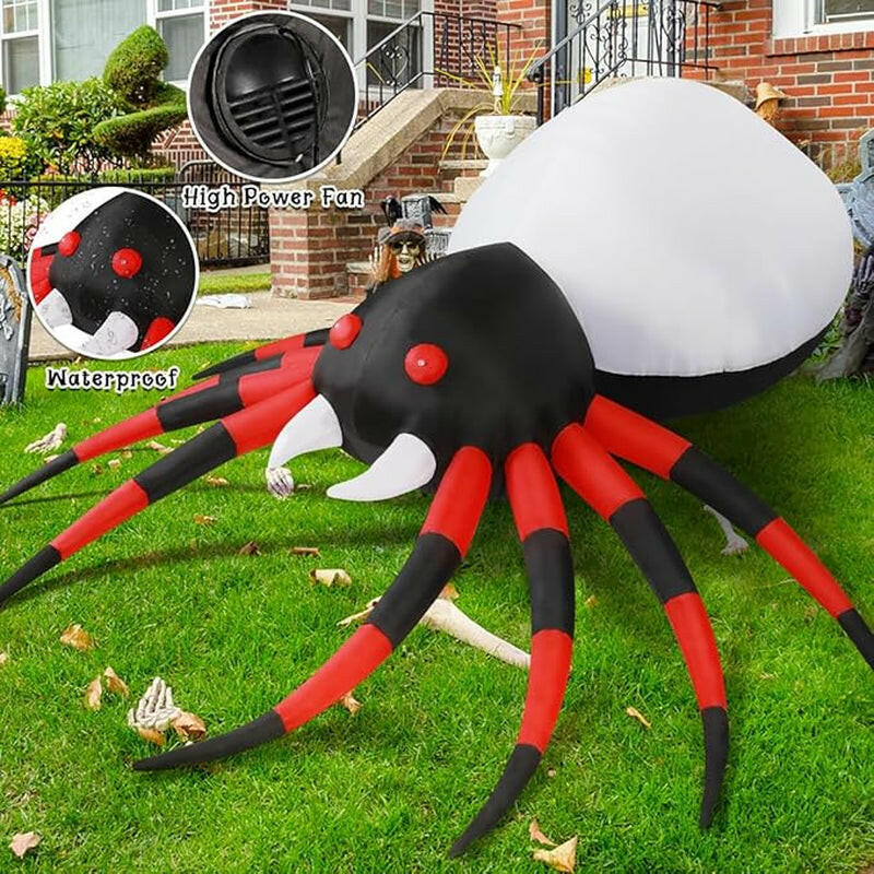 5FT Inflatable Halloween Spider with Magic Light – LED Blow-Up Decoration for Garden, Lawn, and Outdoor Displays