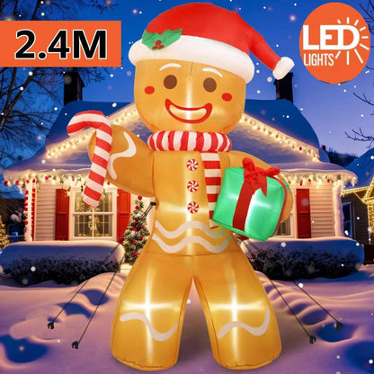 Get into the holiday spirit with our 8FT Gingerbread Man Inflatable! Perfect for your yard, complete with LED lights and a festive gift pack! 🎄✨ #ChristmasDecor #HolidayVibes.