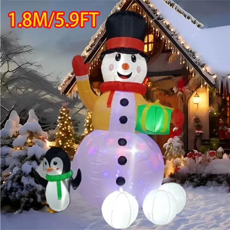 Christmas Inflatable  Decorations – LED-Lit Outdoor / Indoor Ornaments Featuring Santa, Snowmen, Trees, Bears & Gingerbread Characters.