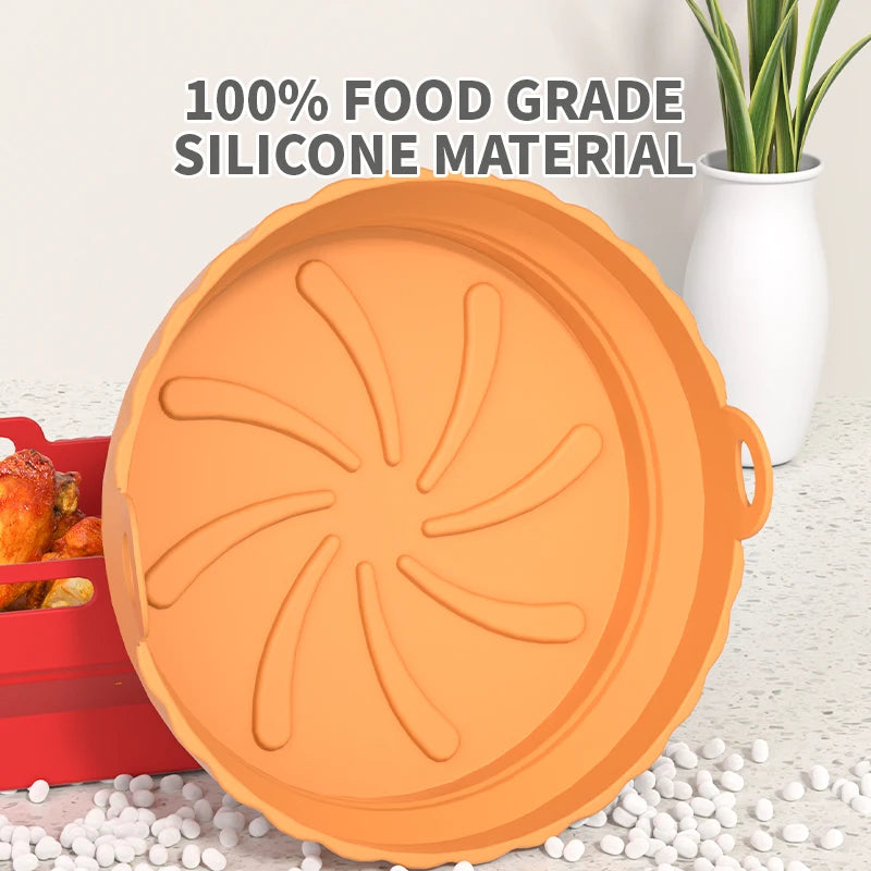 2025 Foldable Silicone Air Fryer Basket – Reusable Square Baking Mold for 20cm/22cm Air Fryers, Oven & Freezer Safe
