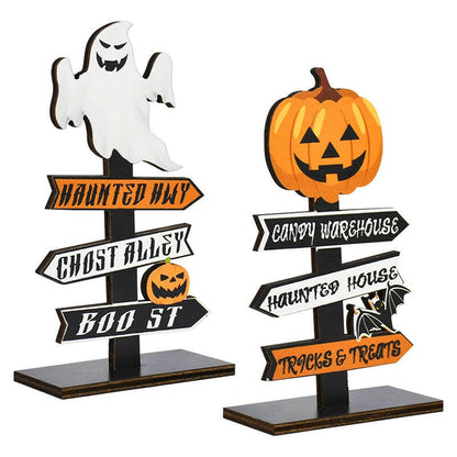 2025 Wooden Pumpkin & Ghost Table Ornaments – Halloween Craft Decor for Home, Parties & Kids’ Gifts