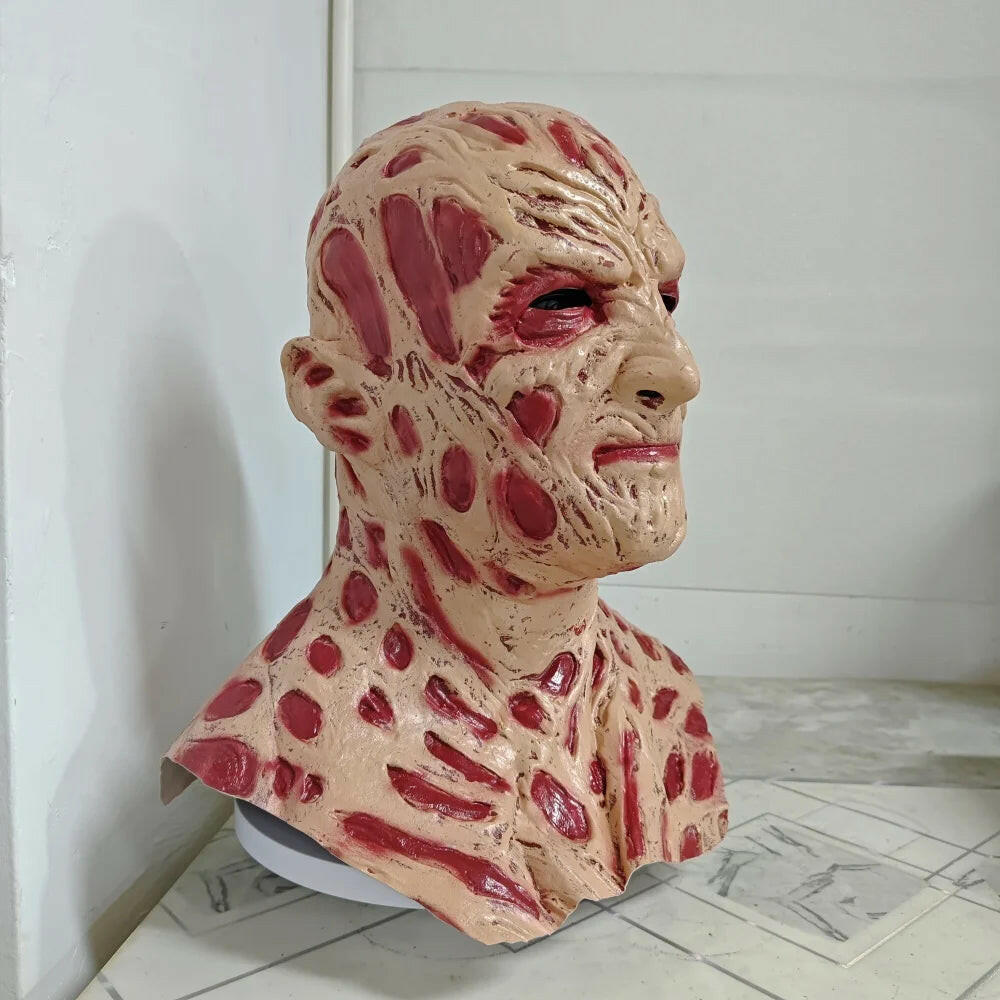 Freddy Krueger Latex Mask – Nightmare on Elm Street Horror Headgear for Halloween and Cosplay
