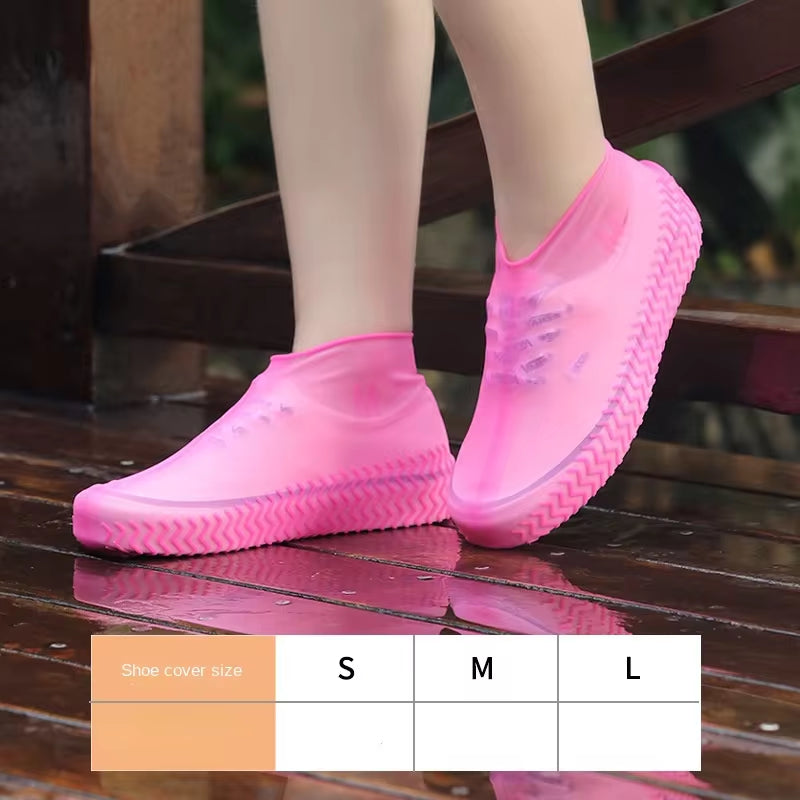 Waterproof silicone shoe covers with anti-slip grip, eco-friendly material & universal fit. Lightweight, reusable & perfect for outdoor protection!